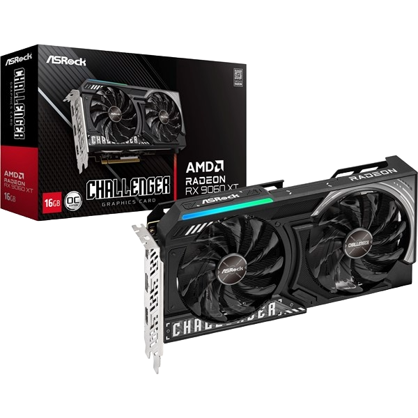 ASRock Radeon RX 9060 XT Challenger OC 16GB GDDR6 Graphics Card